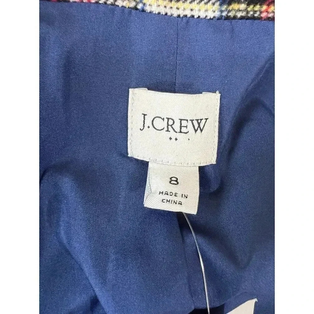 J. Crew Tartan Schoolboy Blazer Jacket Womens Size 8 Plaid Wool Blend Office NWT - Picture 13 of 13